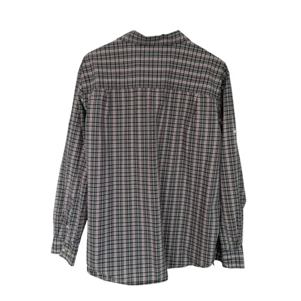 Woolrich Gray, Red and Off-White Plaid Button Up Shirt - XL